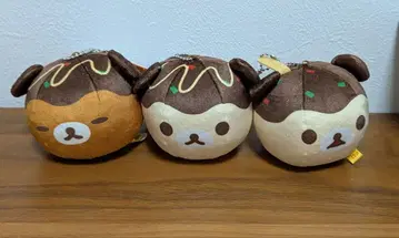 리락쿠마 볼 체인 포함 타코야키 봉제 인형 3개 세트