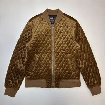 [ 새상품급 ] GUESS 봄버 자켓 벨로아 벨벳 퀼팅