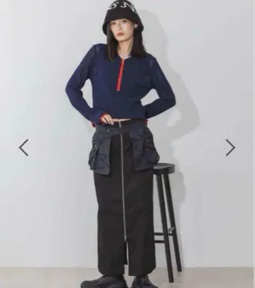 미사용 새상품 JEANASIS 포켓 벨트 내로우 스커트 M