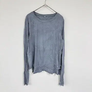 Target [ F ] 타겟 주름 가공 그레이 긴팔 T셔츠 무지 캐주얼