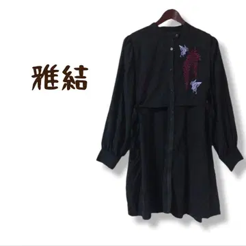 미야비유이 원피스 화 나비 자수