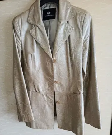 가죽 자켓 베이지 돈피