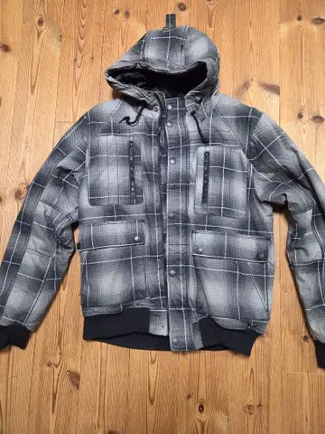 블랙 체크 점퍼