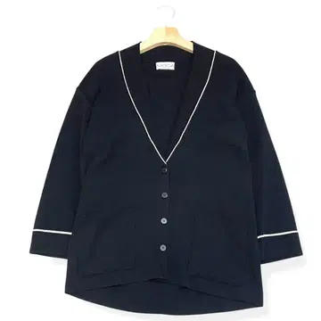 모가 MOGA 울 100% 파이핑 가디건 블랙 루즈핏 일본제