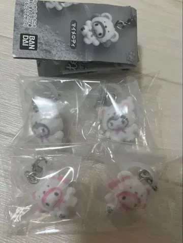 산리오 포근포근 스노우 메지루시 액세서리 마이멜로디 쿠로미 4개 세트