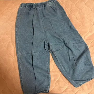 데님 와이드 팬츠 라이트 블루