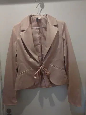 [ 미사용 ] 살몬 핑크 리본 자켓