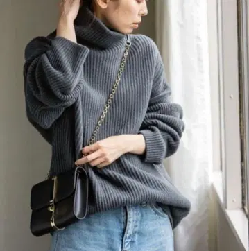 [ NOBLE ] 엑스트라 파인 메리노 빅 터틀 니트