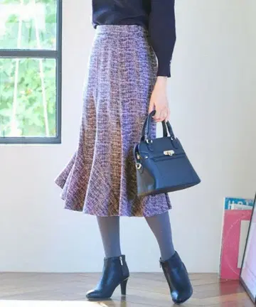 트위디 프린트 스커트 라벤더 2 anysis 에니스