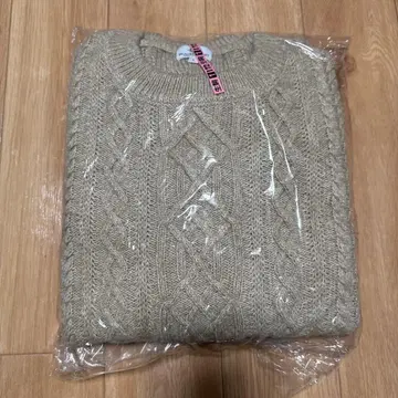 BEAMS 케이블 니트 스웨터 베이지