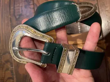 블랙 바이 마우지 콘초 벨트 그린 가죽