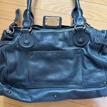 끌로에 네이비 가죽 숄더백