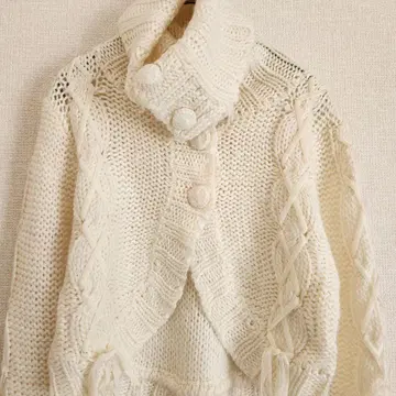 [ LIZLISA ] 아이보리 케이블 니트 가디건