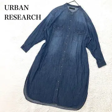 어반 리서치 데님 오버 셔츠 원피스 밴드 카라 F