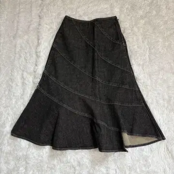 GIANNI LO GIUDICE 플레어 스커트 XS 데님 패턴 코튼