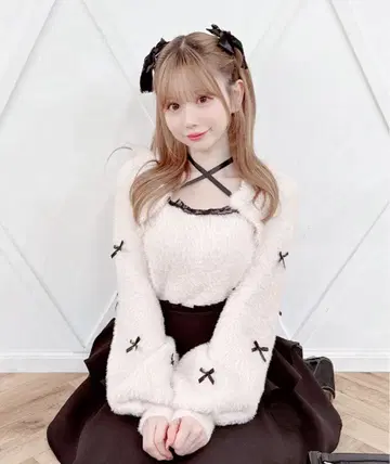 치비리본 케이프풍 니트