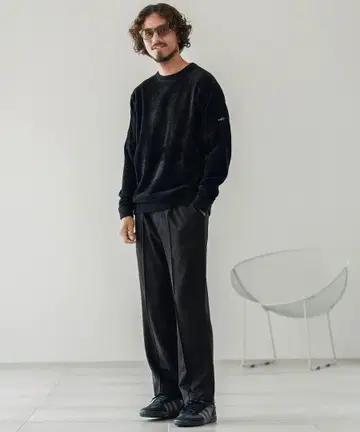 스웨이드라이크/센터 플리츠 팬츠