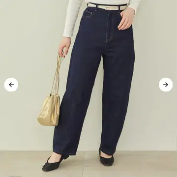 COHINA 라메 코쿤 데님 팬츠 regular-xs 다크 인디고