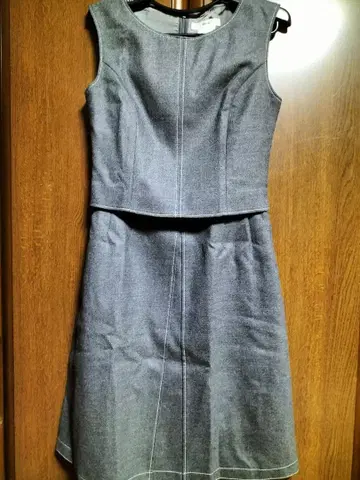 르네 슬리브리스 데님 원피스 34