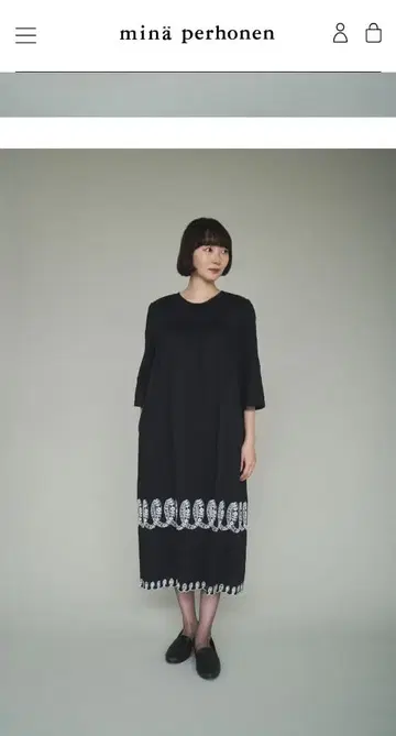 미나 페르호넨 블랙 리본 롱 원피스 38