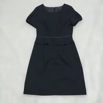 블랙 포멀 블랙 페플럼 스타일 원피스