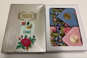 FEILER 꽃무늬 손수건 2장 세트 택 포함 미사용 새상품