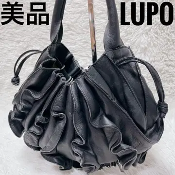 LUPO 블랙 프릴 핸드백 여성용 캐주얼 원 핸들