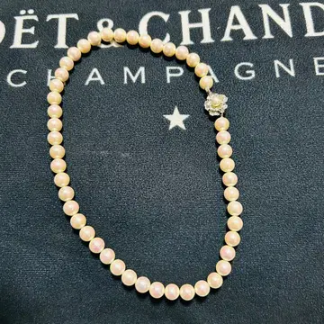 진주 목걸이 꽃 클로징 실버 금장 장식