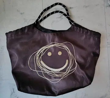퍼플 스마일리 페이스 토트백