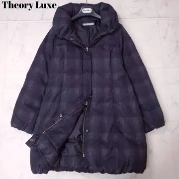 새상품급 띠어리 럭스 체크 무늬 볼륨 컬러 롱 다운 코트 L