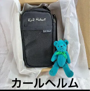 미사용 핑크하우스 칼 헬무트 파우치 곰 키링 바디백