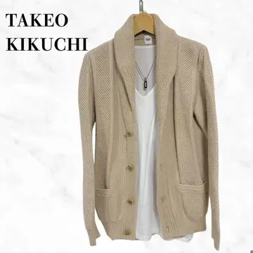 TAKEO KIKUCHI 니트 가디건 베이지 계열 상의 심플