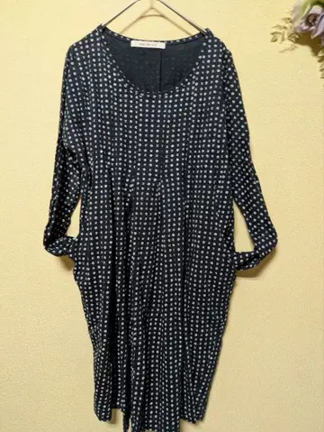 pual ce cin 네이비 미니 꽃무늬 무릎 기장 튜닉 원피스 미사용