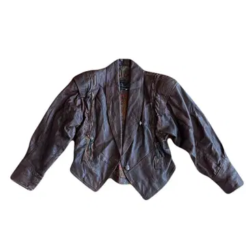 브라운 가죽 숏 자켓 빈티지