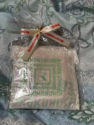 미개봉 새상품 키노쿠니야 샤이니 에코백 화이트 민트 그린