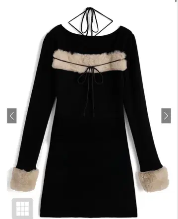 퍼 홀터넥 리본 니트 원피스[ru1388]