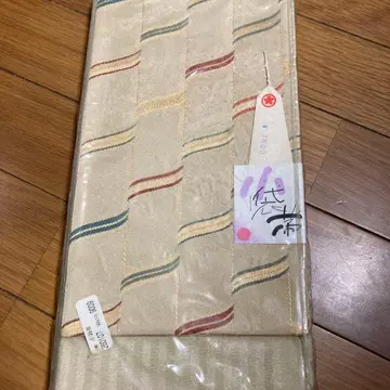 물결 무늬 자수 베이지 계열 폴리에스테르 오비