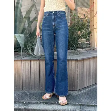 Ungrid 빈티지 하이웨스트 플레어 데님