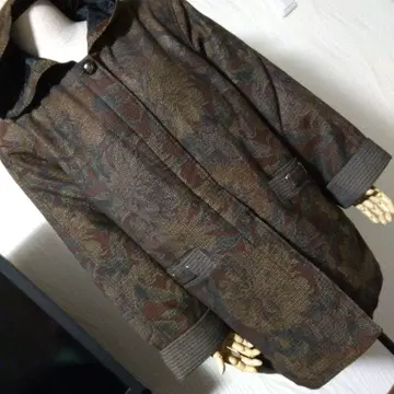 [ 미사용 새상품 ] 후드 부착 일본풍 패턴 하프 롱 코트