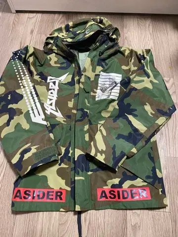 ASIDER 카모플라쥬 후드 부착 자켓 M
