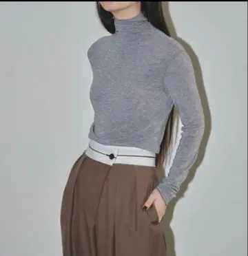 TODAYFUL 소프트 터틀넥 탑 그레이