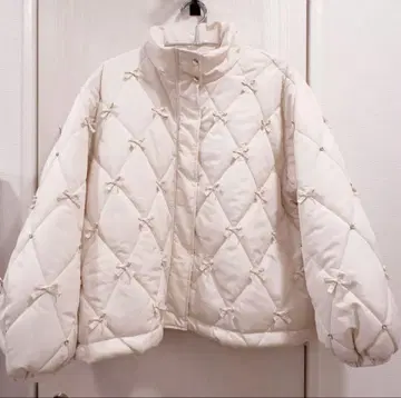 마제스틱 레곤 리본 블루종 아이보리