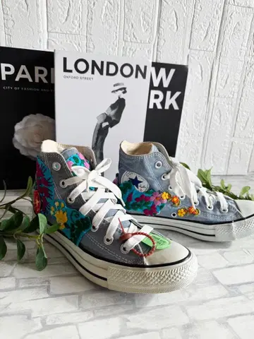 한정판 핸드메이드 컨버스 하이컷 스니커즈 24.5cm