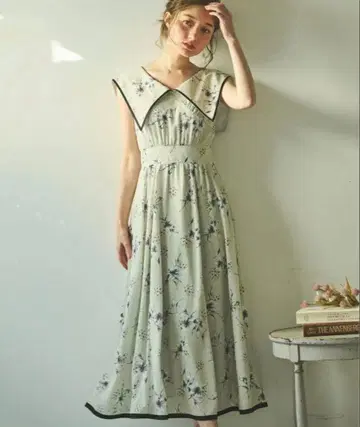 noela 노엘라 플라워 프린트 세일러 카라 원피스