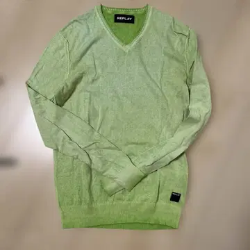 REPLAY 그린 V넥 스웨터