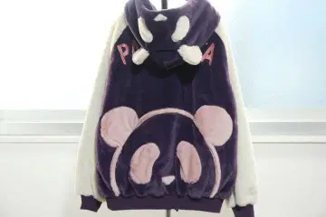 PANDIESTA 팬디에스타 팬더 인조 모피 블루종 후드티