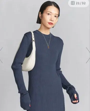 뷰티&유스 BEAUTY&YOUTH 핑거홀 리브 니트