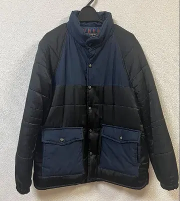 진 나쏘스 충전솜 네이비 블랙 퀼팅 자켓