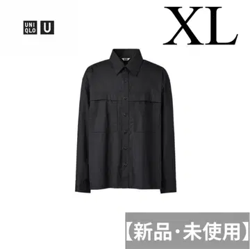 [ 새상품 미사용 ] UNIQLO U 유틸리티 오버사이즈 셔츠 블랙 XL