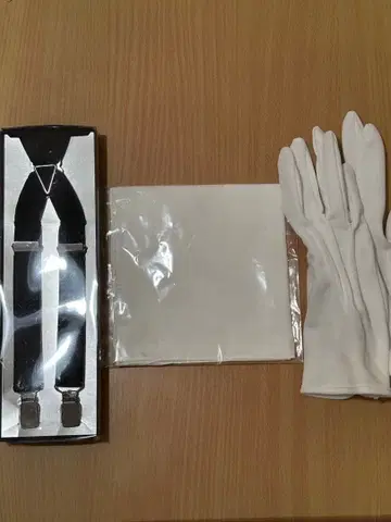 신랑 잡화 5종 세트 (커프스 단추, 서스펜더 등)